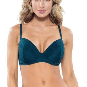 Becca Swim Mesa Verde Convertible Strap Top (size large with E-cup) NWT